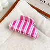 Pinza para el Cabello Bofiya de Rayas de Colores Estilo Coreano, Pinza Fresca y Elegante para Cola de Caballo con Bloques de Color, Pasador Versátil, Accesorio para el Cabello
