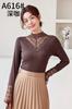 Jiaxuan Dourado 616 Caxemira Importada Dupla Face Escovado Espessado Peça Única Camada Base Outono e Inverno Estilo Renda Top
