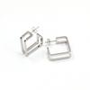 Estilo coreano simples moda linha quadrada titânio aço brincos feminino ins nicho temperamento frio brincos de ouro 18K