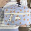 Caramelo suave osito marrón pequeño bolsa de cosméticos linda gran capacidad bolsa suave para lavar acolchada de algodón bolsa de almacenamiento para artículos varios bolso de mano
