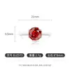 Anillo Clásico de Seis Garras Corte Rosa de Piedra Preciosa de Color Más Vendido en Transmisión en Vivo, Diamante de Alto Carbono Súper Brillante, Chapado en Oro Real, Anillo de Moda Versátil