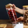 Frasco de Vidrio Sellado de Borosilicato Alto Cuadrado, Frasco para Exhibición de Materias Primas de Muestra, Caja Sellada para Almacenamiento de Condimentos del Hogar