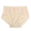 Ropa interior de encaje de hadas estilo japonés para mujer, algodón puro transpirable sin costuras de talle medio, algodón puro de verano fino, ropa interior para mujer