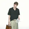 Camisa Polo de Manga Curta com Gola Seagull Estilo Old Money da Fábrica Amazon para Homens, Visual de Verão Tipo Marido, Camiseta de Tricô Masculina