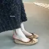 Zapatos Planos de Ballet Estilo Francés, Zapatos para Commuter de Mujer, Zapatos de Noche Vintage de Gamuza con Lazo, Primavera y Otoño 2025