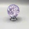 Manija Pequeña de Cristal con Grietas de Hielo de Color Quemado de Lujo Ligero Transfronteriza para Cajón y Puertas de Gabinete, Agujero Único, Venta Directa del Fabricante