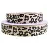 Spot venta al por mayor impresión cinta de sarga de costilla de leopardo cinta de embalaje de caja de regalo cinta accesorios para el cabello