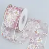 Cintas Pequeñas Transparentes Florales Accesorios para el Cabello Cinta DIY Regalo Bolsa de Flores Flor Decorativa para Zapatos Lazo Cinta Estampada