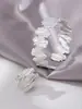 Moda Europea y Americana Transfronterizo Moderno Nuevo Conjunto de Dos Piezas de Pulsera y Anillo con Forma de Hoja Irregular Metálica para Mujer