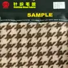 Tecido de lã de cordeiro tricotado xadrez pied-de-poule marrom e branco para vestuário, tecido DIY para casacos e jaquetas quentes