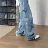 Calça Jeans Workwear Estilo Americano com Padrão de Bambu, Scimitar, para Mulheres, Nova Coleção Outono 2025, Calça Harem Solta Sycamore Sickle