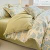 Conjunto de Cama Grosso Escovado de Quatro Peças, Lençóis para Dormitório, Capa de Edredom, Lençóis com Elástico, Capa de Edredom Pequena e Fresca, Conjunto de Três Peças de Algodão Lavado