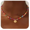 Collar de Corazón Turquesa Colorido de 26 Letras Transfronterizo Europeo y Americano, Gargantilla Elegante y Versátil
