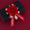 Ramillete de Boda Padrino Novio Novia Juego Completo Familia Padres Dama de Honor Simulación Boutonniere Flor de Mano Suministros para Boda