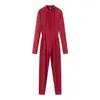 Para Comercio Exterior Europeo y Americano Transfronterizo Ropa de Mujer, Popular en Aliexpress, Estilo de Otoño de Gama Alta, Mono Ajustado de Tres Colores con Cuello Alto