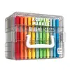 Set de Marcadores Acrílicos con Punta Suave, Portátil, Adecuado para Estudiantes, Plumas de Acuarela, Plumas para Dibujo Artístico, Se Pueden Superponer para Mezclar Colores
