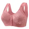 Sutiã de Meia-idade com Fecho Frontal Transfronteiriço Plus Size Roupa Íntima Fina Sutiã Push-up Top Feminino Sutiã Nadador Beauty Back Sem Aro