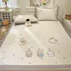 Conjunto de Três Peças de Tapete Refrescante de Seda Gelada Macia, Fresco e Simples, Dobrável e Lavável à Máquina para o Verão, Adequado para Dormitório de Estudante, Tapete Individual de Rattan, Fofo