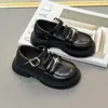 Zapatos de Cuero para Niños 2025 Primavera y Otoño Nuevo Estilo Zapatos Negros de Princesa Estilo Británico para Niñas Niños Medianos y Grandes Suela Suave Zapatos Individuales Mocasines