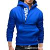 Lote de comércio exterior AliExpress Amazon desejo .. Camisola com capuz de cor contrastante com zíper lateral LOGO pullover