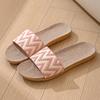 Punta Abierta Pareja Hombres y Mujeres Interior y Exterior Hogar Piso de Madera Cuatro Estaciones Pantuflas de Lino Comercio Exterior Transfronterizo
