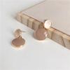 Pendientes Colgantes de Aguja de Plata S925 con Concha Natural, Pendientes Colgantes Esmaltados, Temperamento Femenino, Elegantes Pendientes Colgantes de Corea del Sur
