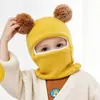 Conjunto de gorro y bufanda de invierno de venta caliente transfronteriza para niños, gorro con orejeras forrado de polar para bebés y gorro de una pieza tejido para niños