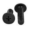 Tornillo para máquina de cabeza plana ranurada de acero inoxidable 304 negro, tornillo para máquina de cabeza plana delgada negro, tornillo para máquina de cabeza plana grande