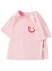 Camiseta de Manga Corta para Niños Niños Verano Delgada Manga Corta Niñas Algodón Puro Hombro Descubierto Camiseta Bebé Rayas Top de Manga Corta