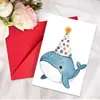 Colección de Tarjetas de Felicitación de Cumpleaños Nuevas Transfronterizas Animal Texto Mensaje de Cumpleaños Universal Tarjeta Plegable con Sobre