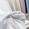 Camisa de Fio de Gelo Fina e Levemente Transparente com Gola U, Cor Lisa, Manga Longa, Anti-riscos para Mulheres no Verão, Top Solto Casual Preguiçoso em Cores Doces para Mulheres