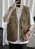 Chaleco moderno con múltiples bolsillos para hombre, estilo Hong Kong, a la moda, elegante, popular, chaleco casual MJ