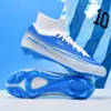 Novos chuteiras de futebol de cano alto transfronteiriças para Copa do Mundo para adolescentes, travas longas AG, travas para gramado TF, chuteiras de futebol para treinamento e competição atacado