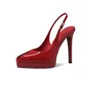Tacones de Aguja de Punta Fina de Color Sólido de Moda para Mujer