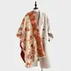 Bufanda jacquard de doble cara estilo japonés y coreano con pequeñas flores, imitación cachemir, versátil para otoño e invierno, chal cálido para mujer