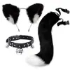 Cosplay Orejas de Gato Aro para el Cabello Accesorios de Cola de Gato Hechos a Mano Lindo Gato Madre Animal Oreja Accesorios para el Cabello Accesorios de Cola de Animal Traje