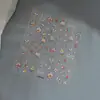 Nuevas Pegatinas para Uñas con Diseño de Ramo para San Valentín Flores de Colores en Relieve Estilo Fresco Pegatinas Adhesivas para Uñas con Lazo Venta al por Mayor
