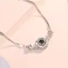 100 idiomas Te amo pulsera de proyección Net red tiembla con versión redonda coreana de memoria de amor simple