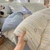 Juego de Ropa de Cama para Dormir Nude 100% Algodón Clase A para Mamá y Bebé Juego Floral de Cuatro Piezas Sábana de Algodón Puro Pequeña Fresca ins Juego de Tres Piezas para Dormitorio