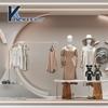 Loja de Roupas para Celebridades da Internet Masculinas e Femininas Mesa de Fluxo em Aço Inoxidável Rack Simples de Parede para Estúdio Rack de Exibição de Roupas para Loja