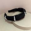 Diadema francesa vintage de malla con perlas, de alta gama, a la moda, combina con todo, para lavarse la cara, a presión, con la parte superior del cráneo, para el pelo.