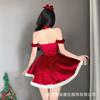 Doriara Nuevo Uniforme Navideño para Niña Vestido Dorado de Terciopelo sin Tirantes Lazo Ambiente Estrellado Vestido Navideño