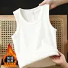 Chaleco térmico engrosado con forro polar para hombre, corte ajustado, capa interior sin mangas para otoño e invierno, chaleco base ajustado