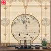 Nueva cortina de bambú china Zen de flores y pájaros, pantalla de elevación de persiana de fondo para sala de té, panel divisor, pintura colgante sin perforaciones, cortina decorativa
