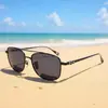 Gafas de sol de tamaño grande para hombre, montura de titanio puro ultraligera, para cara grande, doble puente, polarizadas, anti-ultravioleta, para conducir, pesca