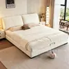 2026 Novo Quarto Principal de Luxo Armazenamento de Tecido Cama de Casamento Estilo Creme Chenille Pelúcia Orelha de Elefante Cama