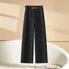 Pantalones Anchos de Lana Gruesa con Forro de Polar para Mujer, Nuevo Estilo de Invierno, Sueltos, Cálidos, Adelgazantes, Pantalones Casuales, Pantalones Largos Rectos Estrechos