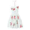 7518-25 Novo Estilo de Primavera Estilo Resort Francês Tomara que Caia Alças Halterneck Top Tubinho Vestido Mini Rosa Puff