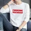¡Guau! Camiseta Nueva de Otoño Personalizada de Manga Larga con Cuello Redondo y Estampado Creativo, Camiseta Básica Versátil para Adolescentes
