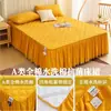 Faldón de cama acolchado 100% algodón Clase A pieza única modelo nuevo 2023 protector de colchón antibacteriano de algodón puro estilo faldón de cama